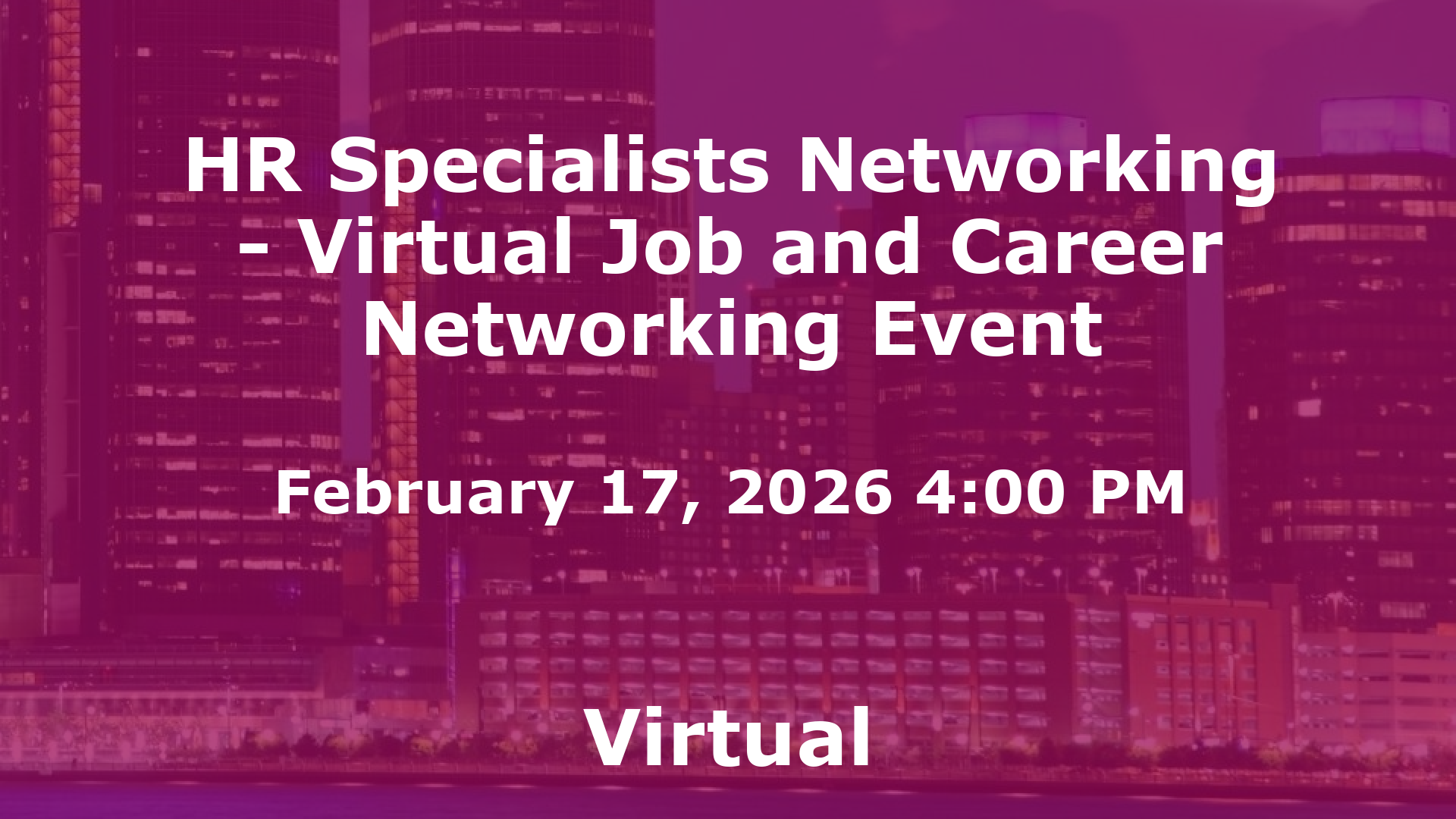 HR Specialists Networking - Virtual Job and Career Networking Event event image